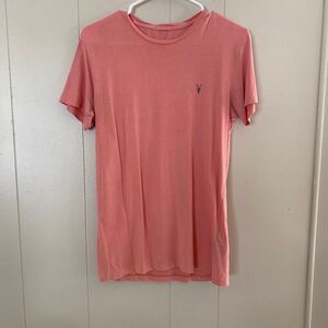 AllSaints Coral Pink Crewneck T-Shirt Women’s Size XS Soft Lightweight Tee